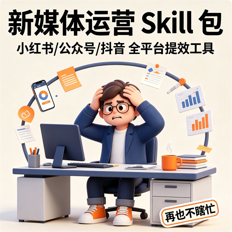 夯爆!自媒体全能运营Skill包,多平台运营直接无脑套用